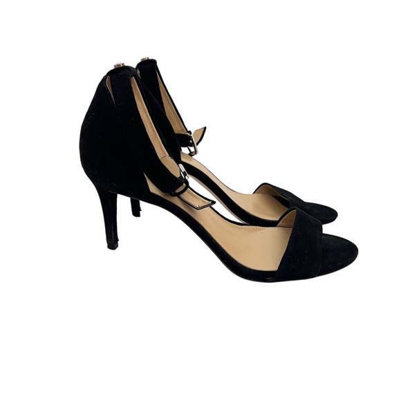 Michael Kors Elegant Suede Genuine Leather Black Women's Kitten Heel Sandals 9 - Picture 3 of 10